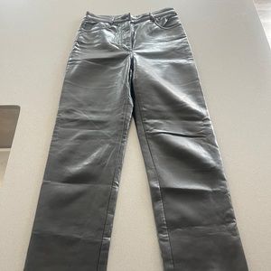 Aritzia Wilfred Leather Pants (Black)